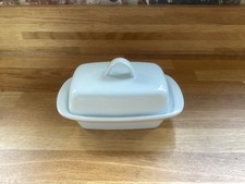 Sainsbury's White Ceramic Butter Dish Handle VGC