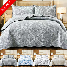 Quilted patchwork bedspread - quilted,