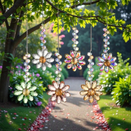 Crystal flower hanging - crystal,