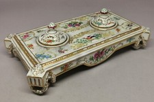 Vtg 1912 Porcelain Desk Stand