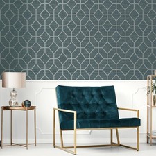 Boutique Asscher Geometric Wallpaper Teal (WAS £26.99)
