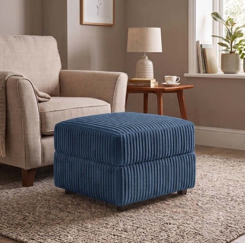 Blue fabric footstool non - blue,
