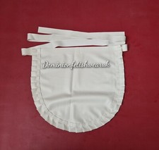 Latex Maid Apron Pleated pinny white rubber Fetish doll roleplay Sissy Dress Up