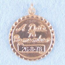 Sterling Silver - A Date To Remember - 26-8-1978 - B/Day - Wedding 20mm  (Ref23)