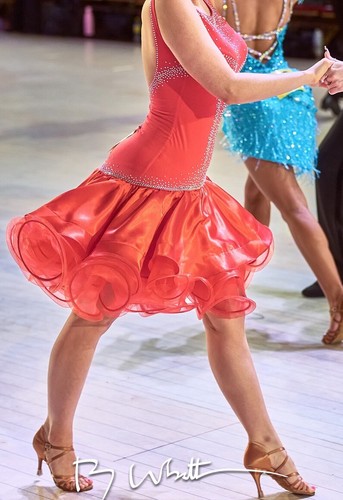 Red latin dance dress - red,