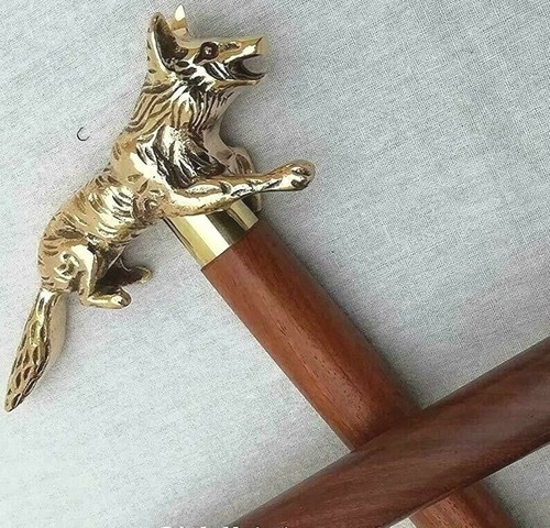 Antique designer brass wolf - designer,