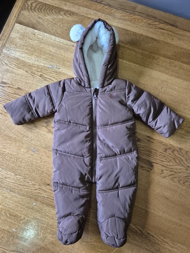Baby brown padded snowsuit - padded,
