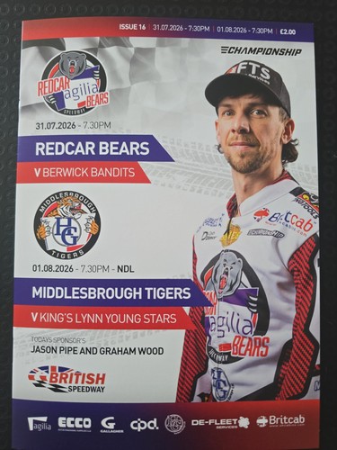 Speedway programme redcar - programme, v