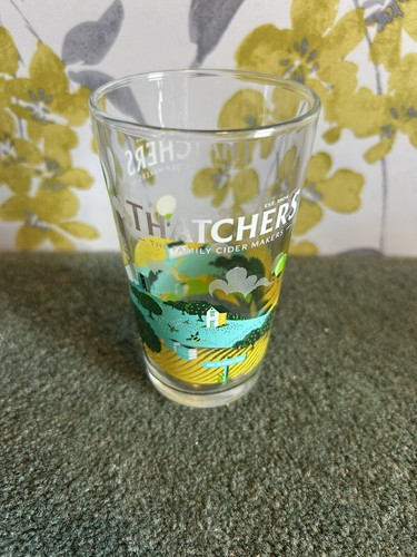 Thatchers half pint glass - half,