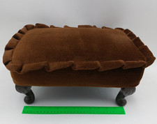 Vintage Brown Corduroy Footstool Small Chair Size  36x27x17 cm