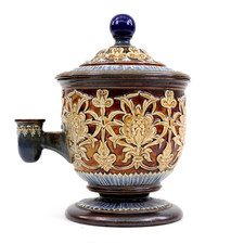 Doulton Lambeth Inkwell Isobath De La Rue h15cm Victorian Circa 1873