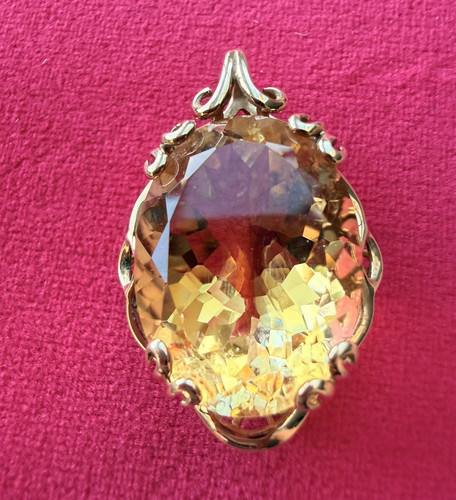 9ct gold 375 citrine - 9ct, pendant