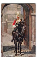 1st Life Guards King's Guard Whitehall Harry Payne Tuck 8835 Military Postcard