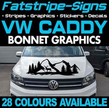 to fit VW CADDY ADVENTURE MOUNTAIN BONNET STICKERS GRAPHICS CAMPERVAN DAY VAN