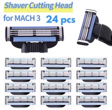 24PCS Gillette Mach 3 Razor Blades - Stainless Steel Refills (UK)