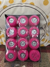 Brand new Twilleys lyscordet knitting crochet cotton no.5 pink 25g x 12