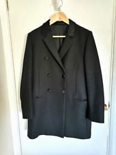The Kooples black wool coat with racoon hair collar , will fit UK 12-14