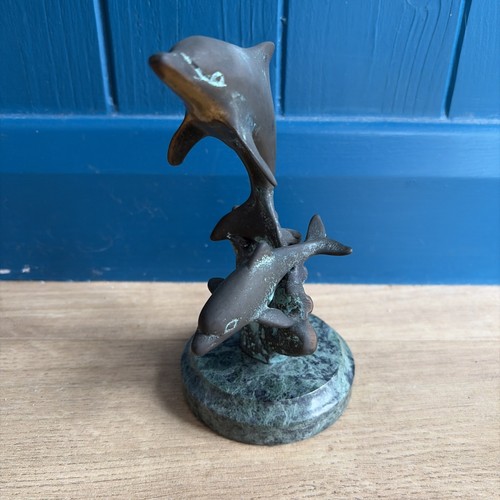 Vintage bronze dolphin with - bronze,