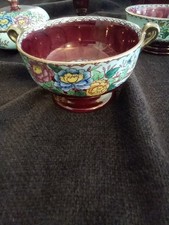 Vintage Maling Peony Rose Ruby