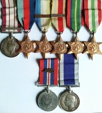 George VI Naval GSM PALESTINE 1936-1939 / WW2 / MID / LSGC Medal Group of 8.