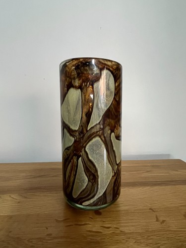 Mdina earthtones cylinder vase - mdina,