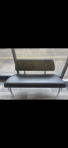 Black faux leather padded - leather,
