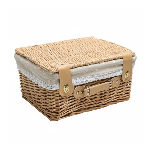 Pieces lidded wicker basket - 2,