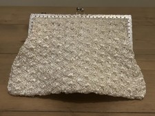 1950s Vintage White Beaded