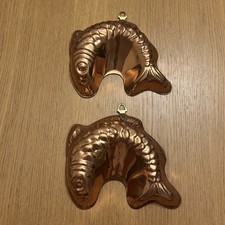 Vintage Copper Fish Mould Wall