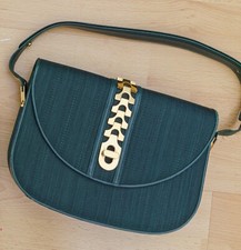 Vintage Comtesse Leather Handbag in Turquoise