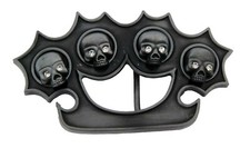 Skull Belt Buckle Antiqued