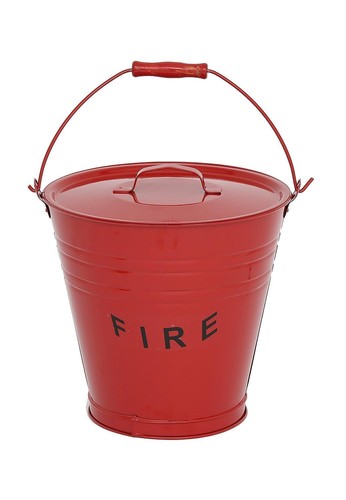 Red fire bucket ash - red,