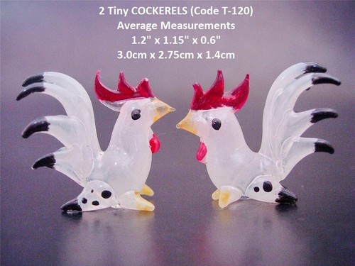 Miniature glass cockerels - 2,