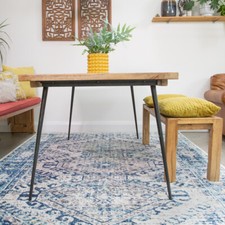 New Navy Blue Distressed Traditional Rug Antique Vintage Small Large Carpet Rugs