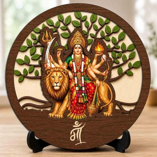 Sherawali mata wooden - mata, idol
