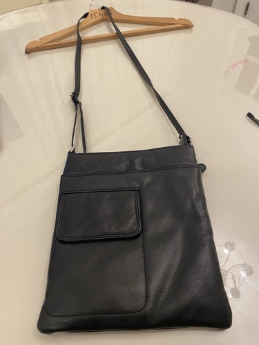Clarks black leather shoulder - leather,