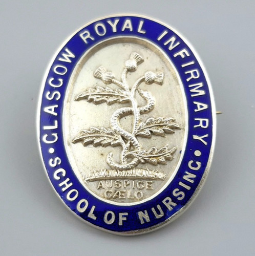 Antique silver nurses badge - silver,