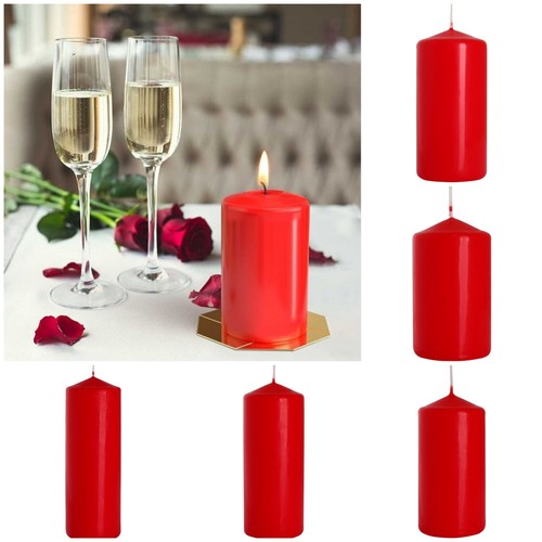 Red pillar candles - -, high