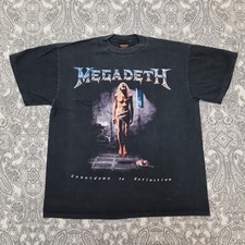 Vintage Megadeth Band T Shirt Size XL Countdown To Extinction 90s Metal Merch