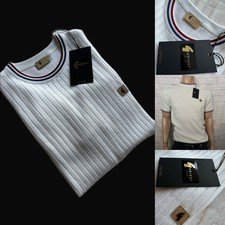 Gabicci Vintage "SANTINO" Short Sleeve Knitted Top, White, Medium, BNWT