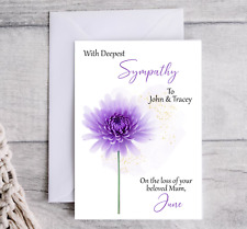 Personalised Sympathy Card Bereavement condolence Sorry For Your Loss Card
