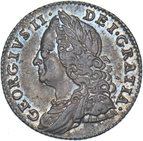 1757 sixpence george ii - sixpence,