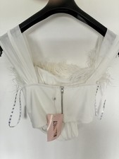 Missguided White Feather  Corset-UK Size 8 brand new with tags