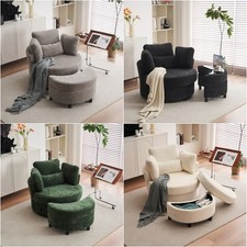 Chenille Swivel Armchair with