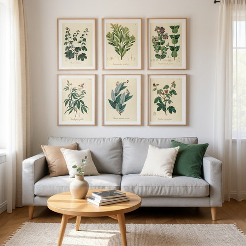 Set sage green botanical - set,