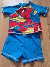 MARVEL Spiderman Swimsuit / Swimming Costume - Rash Vest & Trunks - age 4 / 5