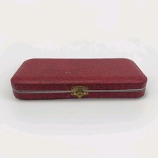 Viners Silver Rose Cutlery Case Display Box Red With Gold Tone Clasp Empty