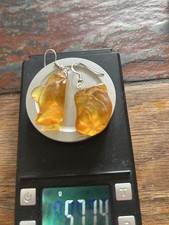 Earrings, 100% natural Amber