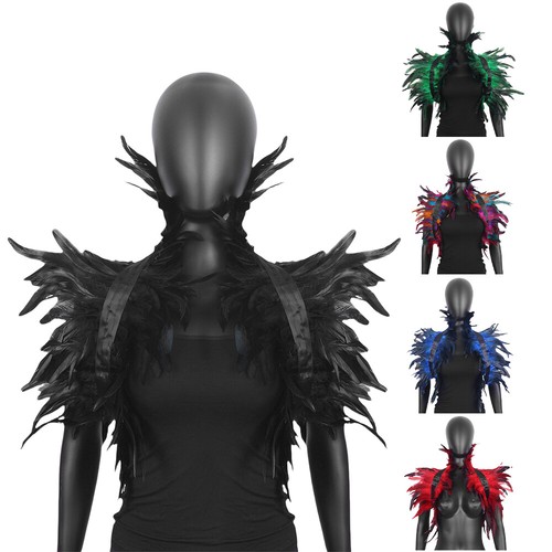 Gothic natural feather collar - gothic,