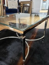 Italian Glass & Chrome Coffee Table